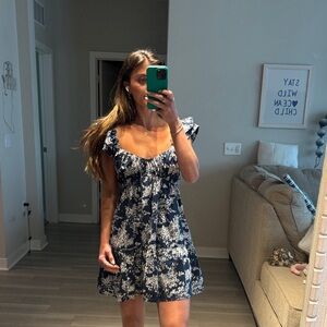 Abercrombie & Fitch Navy and White Floral Mini Dress